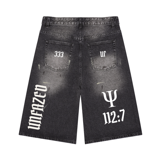 Unfazed Men’s Vintage Wash Wide Leg Denim Shorts