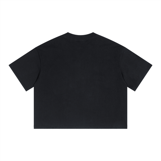 Unisex Boxy Drop Shoulder Crop T-Shirt