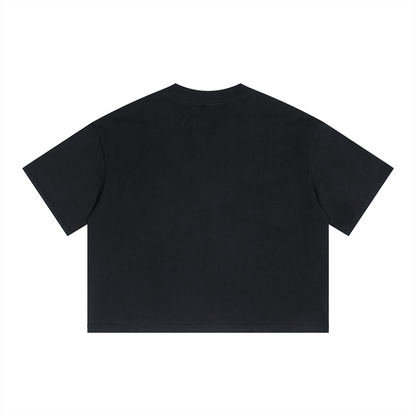 Unisex Boxy Drop Shoulder Crop T-Shirt
